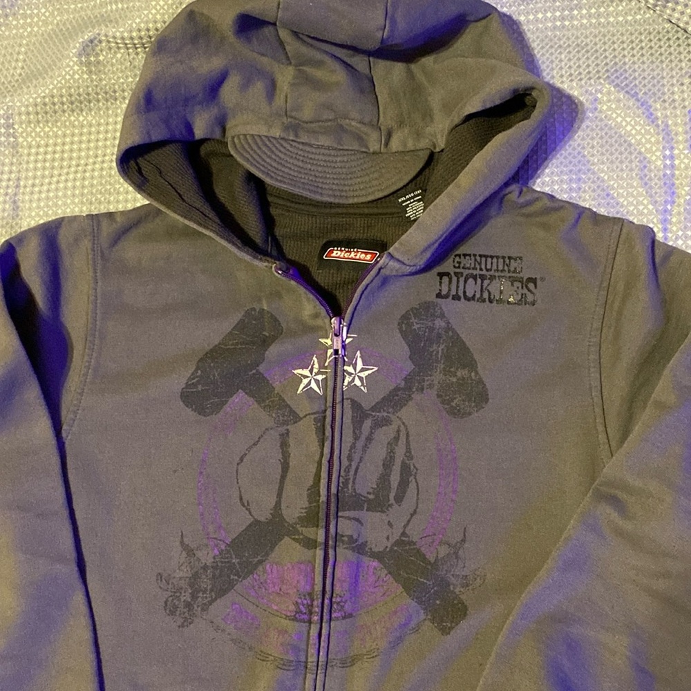 Dickies zip up hoodie gray unisex size xxl (18)
